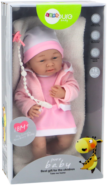 Пупс LEAN Toys у рожевій шапочці 35 см (5905991015352) - зображення 3