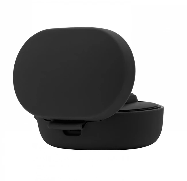 Силіконовий чохол з карабіном для навушників Xiaomi Mi Earbuds Basic 2, чорний - зображення 6