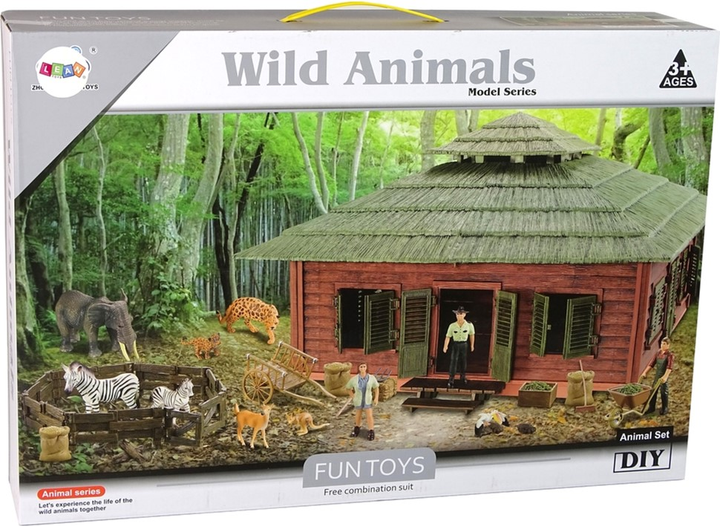 Zestaw do zabawy Leantoys Wild Animals Szopa safari z akcesoriami (5905214971984) - obraz 1