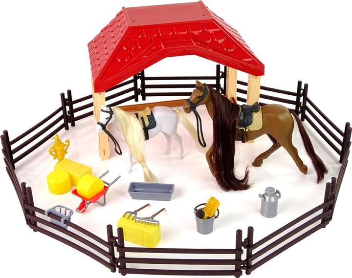 Zestaw do zabawy LEAN Toys Farm World Stajnia z akcesoriami (5905323212800) - obraz 3