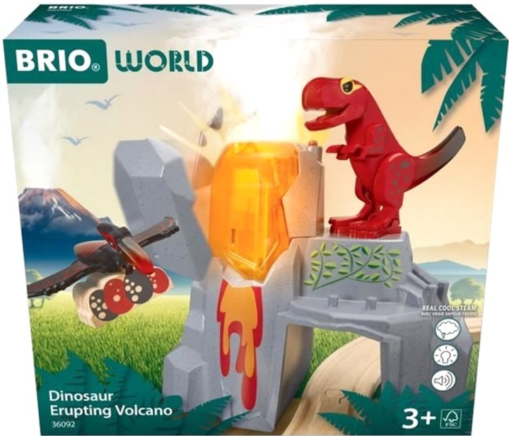 Zestaw do zabawy Ravensburger Brio World Dino Wulkan z akcesoriami (7312350360929) - obraz 1