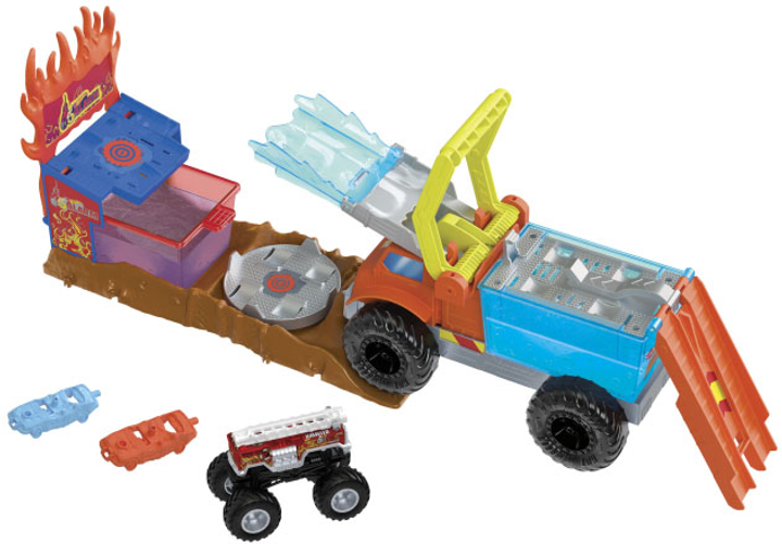 Zestaw do zabawy Hot Wheels Color Shifters Monster Truck Fire Rescue (0194735164349) - obraz 2