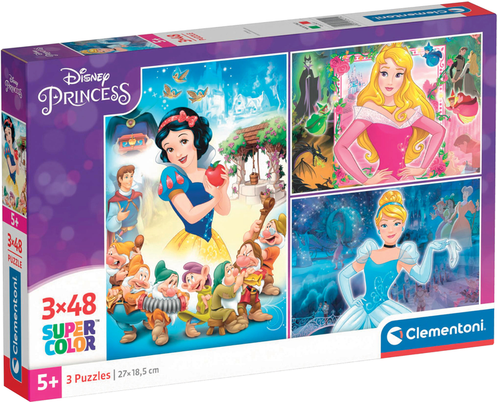 Puzzle Clementoni Disney Princess 3 w 1 48 elementów (8005125252114) - obraz 1