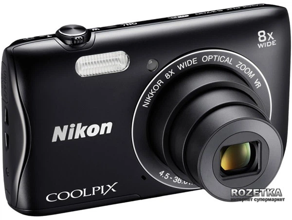 ★超美品★ Nikon COOLPIX S3700 #20209 Фотоапарат Nikon Coolpix S3700 Black (VNA821E1) + карта пам'яті