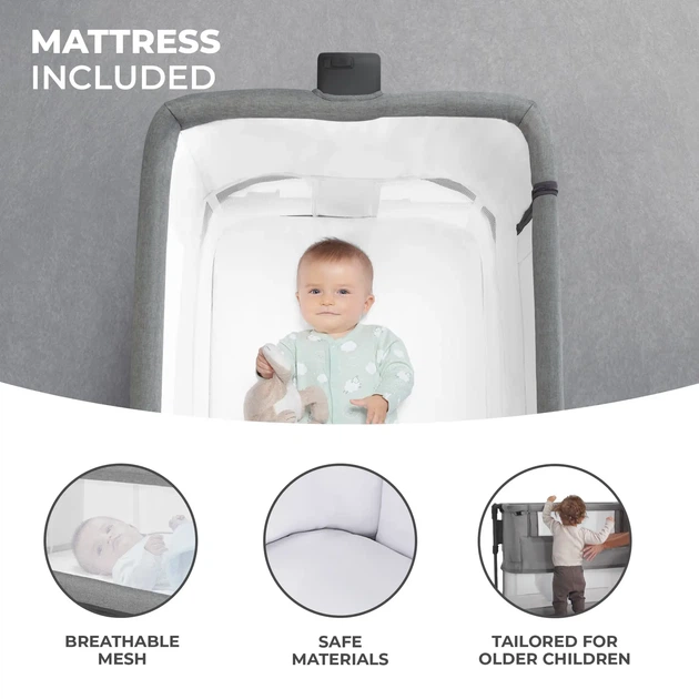 Łóżeczko dostawne Kinderkraft Neste Grow Grey Melange (KCNEGR00GRY0000) - obraz 6
