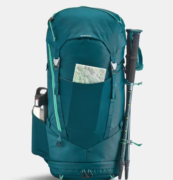 Детский Туристический (Походный) Рюкзак QUECHUA MH500 40л + 10л 64 х 26 х 30см Зеленый Совместимые с Питьевой Системой - изображение 7
