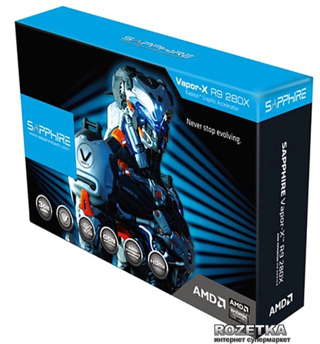 ohora9箱&EDGEU2箱 Видеокарта Sapphire PCI-Ex Radeon R9 280X Vapor-X Tri-X OC 3072MB