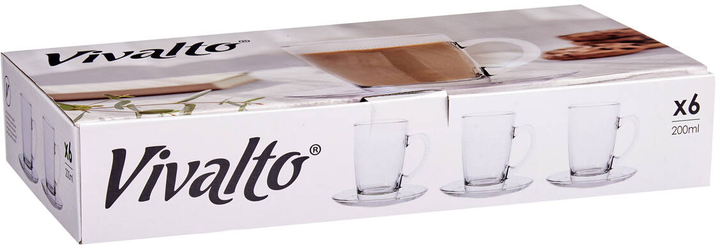 Zestaw filiżanek Vivalto ze spodkami 6x200 ml (8430852410894) - obraz 4