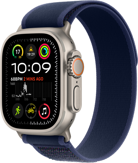 Smartwatch Apple Watch Ultra 2 (2024) GPS + Cellular 49mm Natural Titanium Case with Blue Trail Loop - S/M (MX4J3) - obraz 1