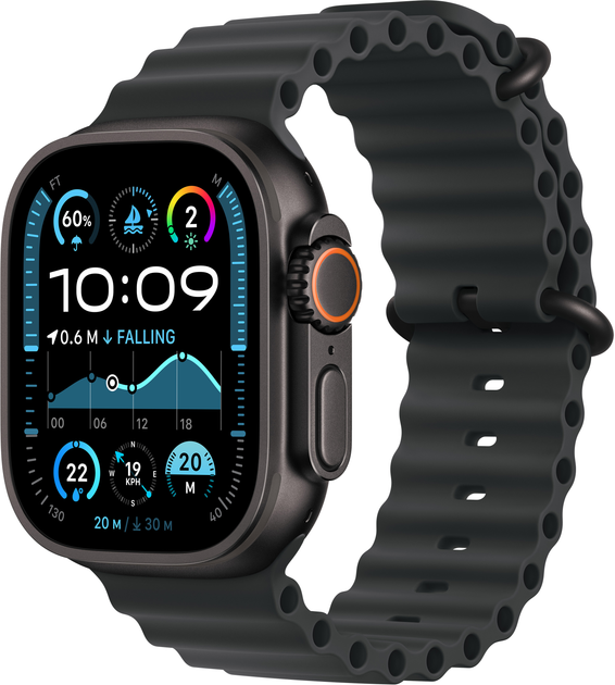 Смарт-годинник Apple Watch Ultra 2 (2024) GPS + Cellular 49mm Black Titanium Case with Black Ocean Band (MX4P3) - зображення 1