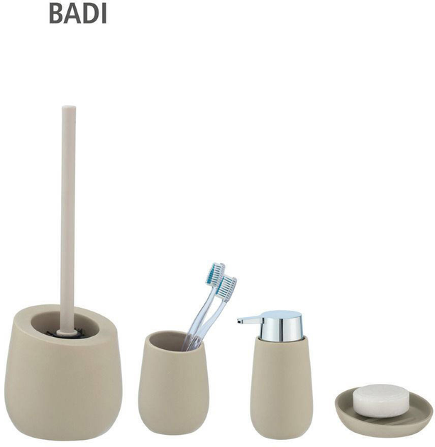 Kubek ceramiczny na szczoteczki Wenko Badi Beżowy (4008838293911) - obraz 5