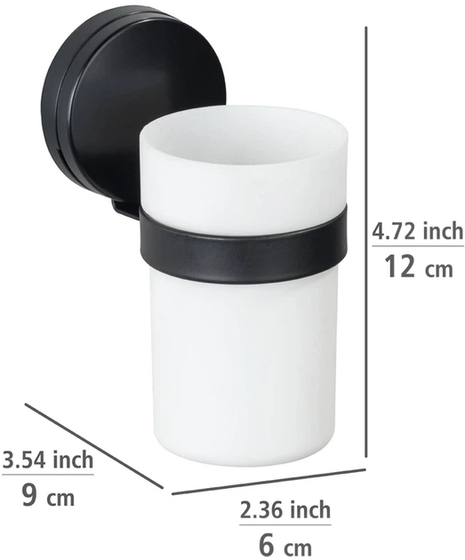 Pojemnik na szczoteczki do zębów Wenko Pavia Static-Loc Czarny (4008838347027) - obraz 4