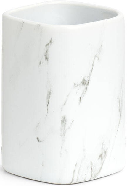 Ceramiczny kubek na szczoteczki Zeller Marble Biały (4003368188966) - obraz 1