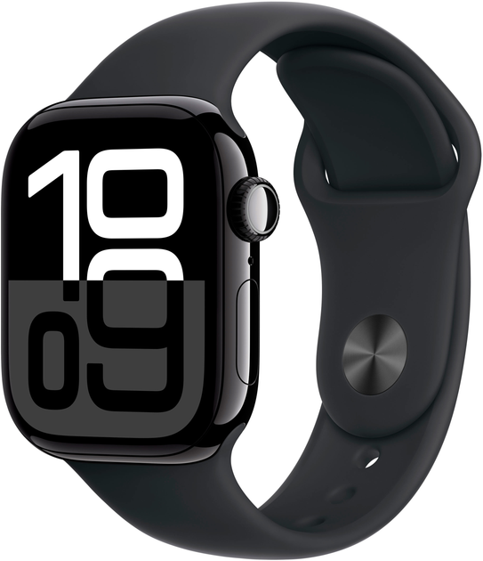 Smartwatch Apple Watch Series 10 GPS 42mm Jet Black Aluminium Case with Black Sport Band - S/M (MWWE3) - obraz 1