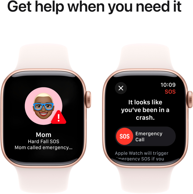 Smartwatch Apple Watch Series 10 GPS 42mm Rose Gold Aluminium Case with Light Blush Sport Band - S/M (MWWH3) - obraz 6