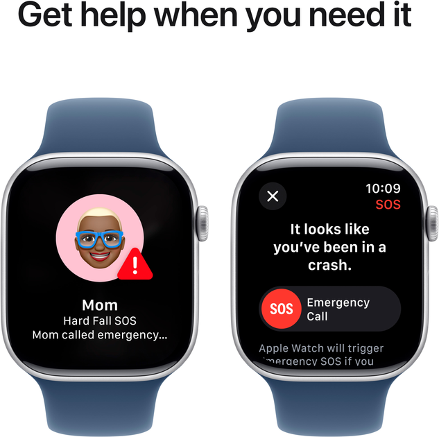 Smartwatch Apple Watch Series 10 GPS 46mm Silver Aluminium Case with Denim Sport Band - S/M (MWWL3) - obraz 6
