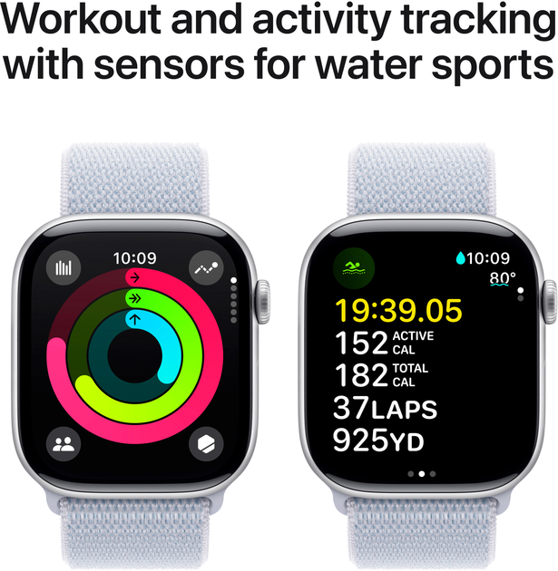 Смарт-годинник Apple Watch Series 10 GPS 46mm Silver Aluminium Case with Blue Cloud Sport Loop (MWWN3) - зображення 4