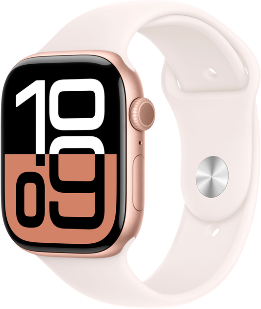 Smartwatch Apple Watch Series 10 GPS 46mm Rose Gold Aluminium Case with Light Blush Sport Band - M/L (MWWU3) - obraz 1