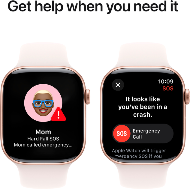 Смарт-годинник Apple Watch Series 10 GPS 46mm Rose Gold Aluminium Case with Light Blush Sport Band - M/L (MWWU3) - зображення 6