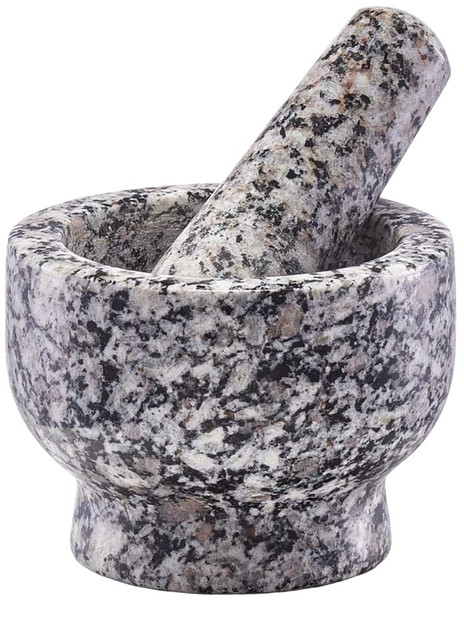 Moździerz kuchenny Zeller Granitowy z tłuczkiem 9 x 6.5 cm Szary (4003368245058) - obraz 1