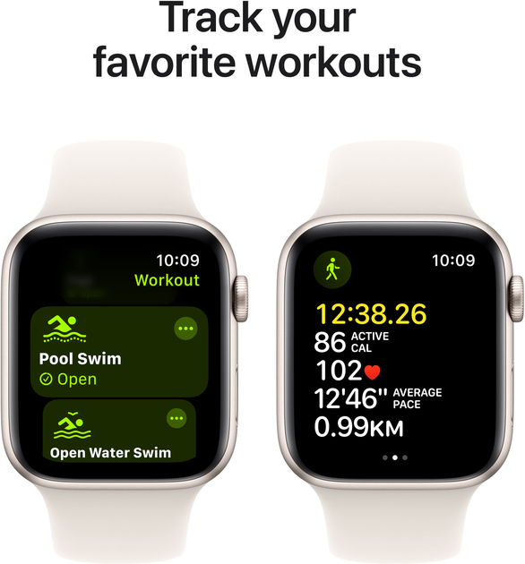 Смарт-годинник Apple Watch SE (2024) GPS 40mm Starlight Aluminium Case with Starlight Sport Band - S/M (MXEF3) - зображення 6