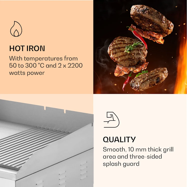 Профессиональный гриль Klarstein Grillmeile 4400 Белый Б/У - изображение 8