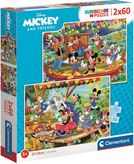 Puzzle Clementoni Mickey and Friends 2 w 1 2 x 60 elementów 21620 (8005125216208) - obraz 1