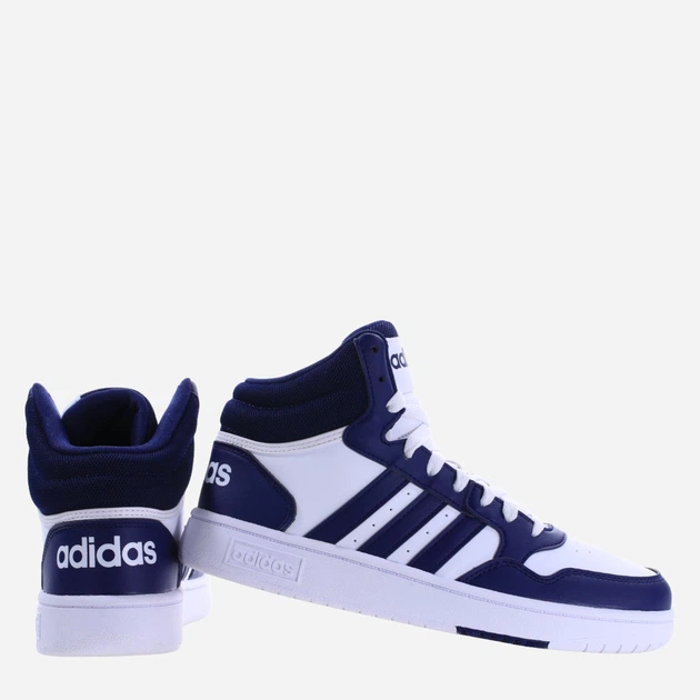 Sneakersy młodzieżowe dla dziewczynki adidas Hoops 3.0 Mid K IG3717 39.5 Białe z granatowym (4066759020771) - obraz 3
