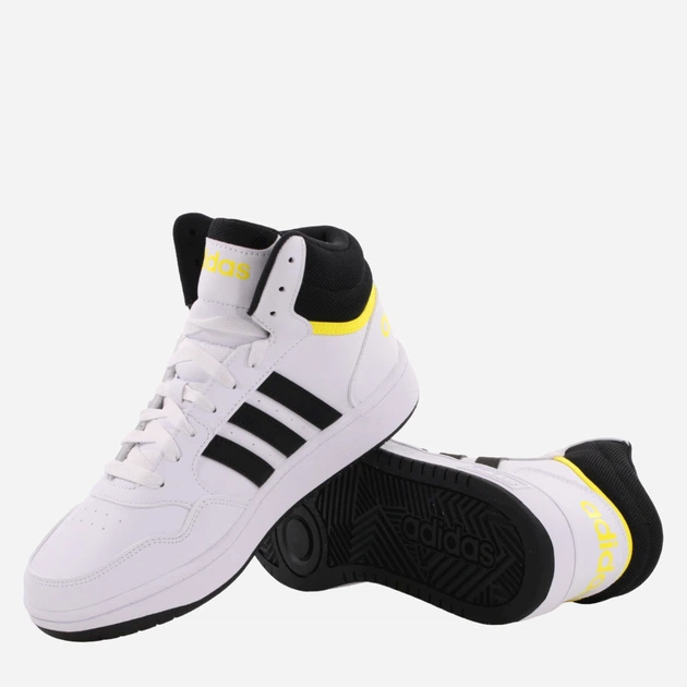 Підліткові кеди для дівчинки adidas Hoops 3.0 Mid K GZ1928 36.5 Білі з чорним (4065427529950) - зображення 4