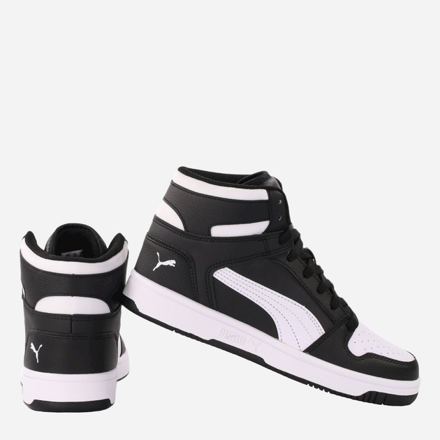 Підліткові демісезонні черевики для хлопчика Puma Rebound Layup SL Jr 370486-01 37.5 Чорні з білим (4060981199458) - зображення 3