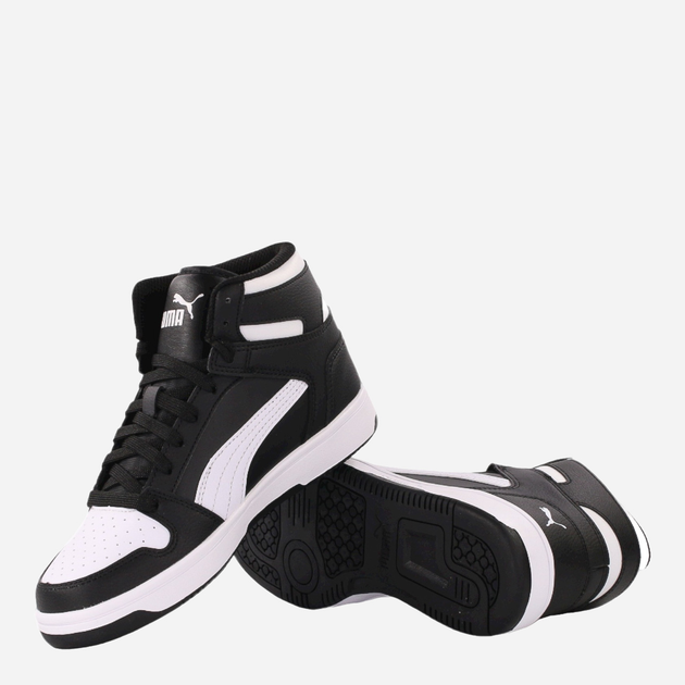 Підліткові демісезонні черевики для хлопчика Puma Rebound Layup SL Jr 370486-01 35.5 Чорні з білим (4060981199496) - зображення 4