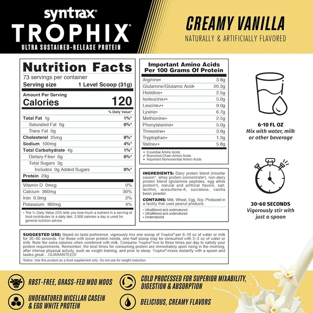 Протеин Syntrax Trophix 2.2 kg (Cream Vanila ) - изображение 2