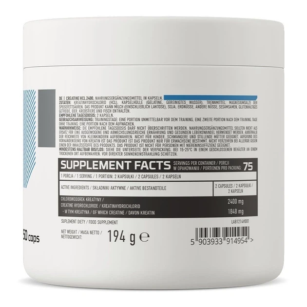 Креатин гідрохлорид Ostrovit Creatine HCL 2400 150 caps - зображення 2