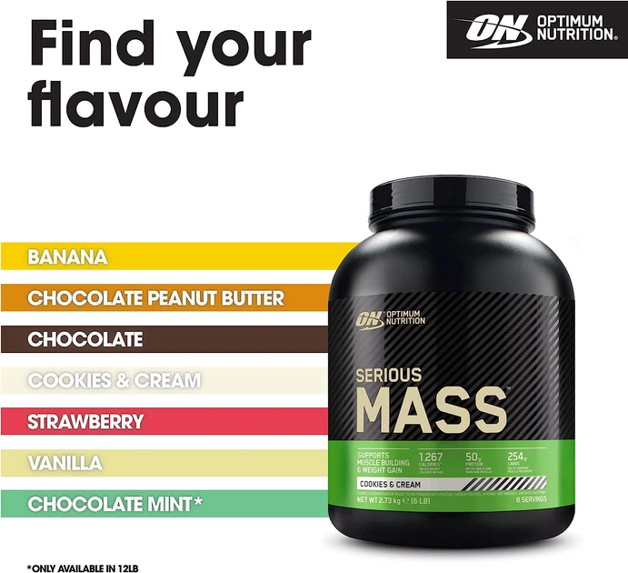 Гейнер Optimum Nutrition EU Serious Mass 2727 g (Chookies cream) - зображення 3