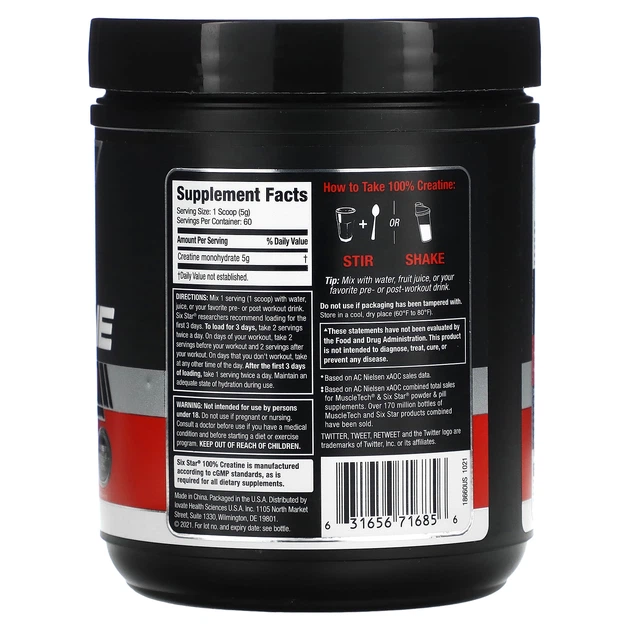 Креатин Six Star 100% Creatine, Unflavored 300 g - изображение 2