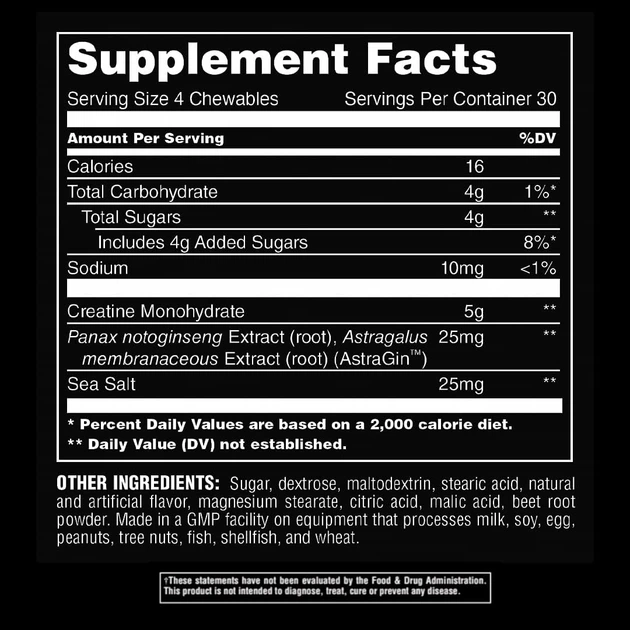 Креатин Universal Animal Creatine Performance Chews 120 chewable tablets (Grape) - изображение 2