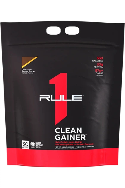 Гейнер Rule One Clean Gainer 4.47 kg (Chocolate Peanut Butter) - Фото 1 Гейнер Rule One Clean Gainer 4.47 kg (Chocolate Peanut Butter) - зображення 1