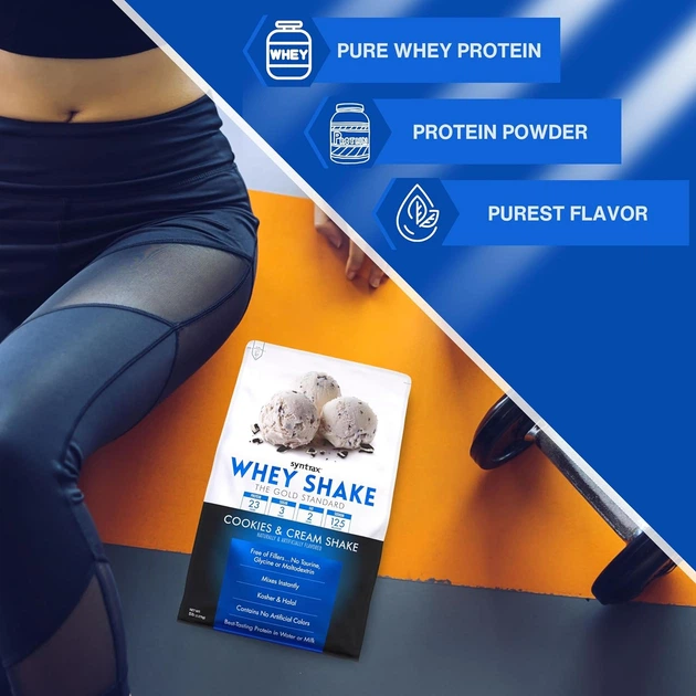 【ぴかりん】ベイクド2種 Протеин Syntrax Whey Shake 2.2 kg (Cookies & Cream) – фото, отзывы