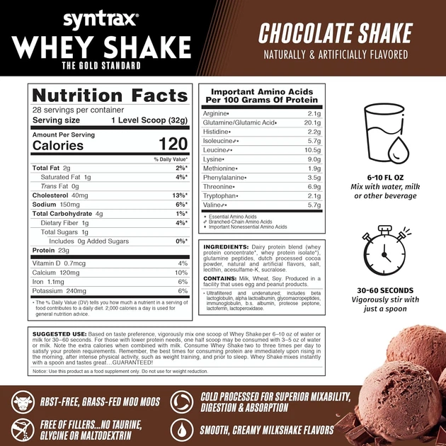 Протеин Syntrax Whey Shake 908 g (Chocolate Shake) - изображение 2
