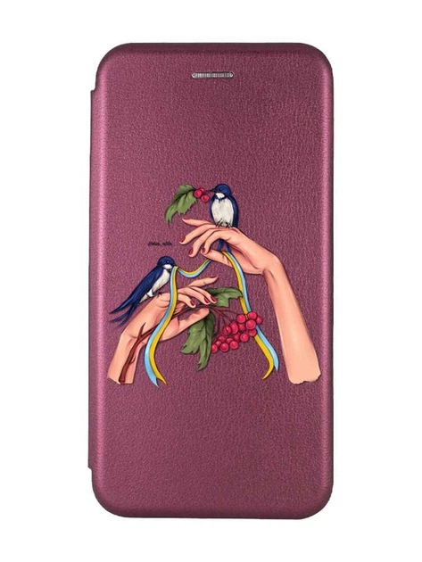 Чохол-книжка з малюнком для iPhone 11 Бордовий :: Ластівки (патріотичний принт 15) - Фото 1 Чохол-книжка з малюнком для iPhone 11 Бордовий :: Ластівки (патріотичний принт 15) - зображення 1
