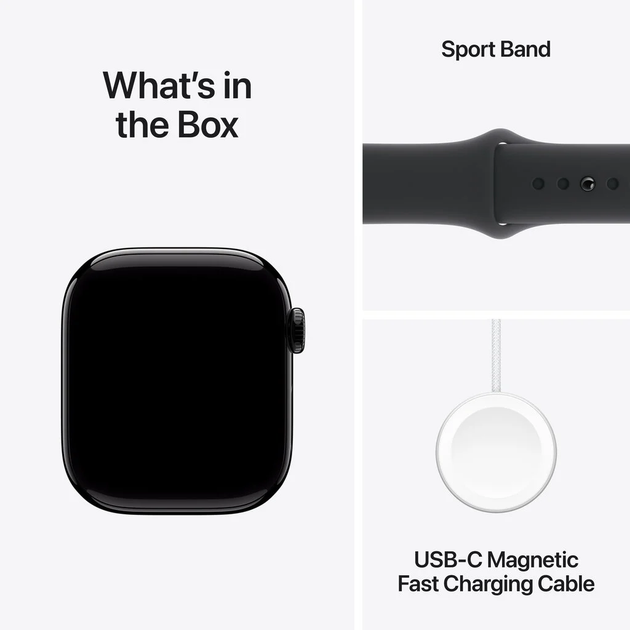 Smartwatch Apple Watch Series 10 GPS + Cellular 42mm Jet Black Aluminium Case with Black Sport Band - S/M (MWX63) - obraz 9