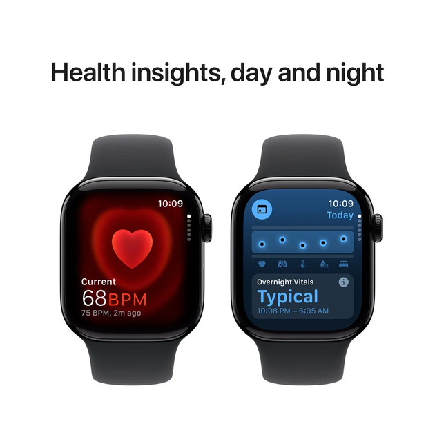Smartwatch Apple Watch Series 10 GPS + Cellular 42mm Jet Black Aluminium Case with Black Sport Band - M/L (MWX73) - obraz 6