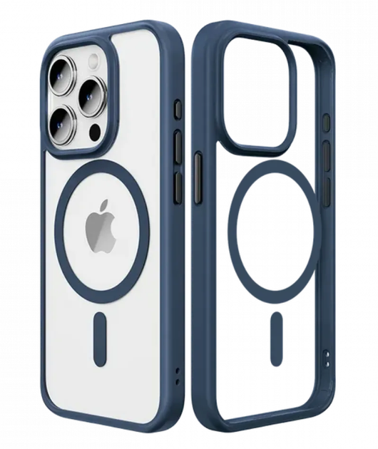 Чохол для iPhone 16 Pro Max з Magsafe Rock Guard Series Crystal Titanium Blue - Фото 1 Чохол для iPhone 16 Pro Max з Magsafe Rock Guard Series Crystal Titanium Blue - зображення 1