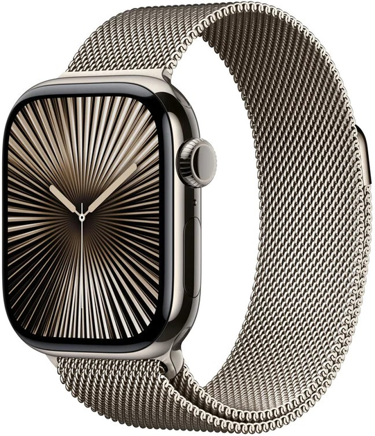 Смарт-годинник Apple Watch Series 10 GPS + Cellular 46mm Natural Titanium Case with Natural Milanese Loop - M/L (MWYC3) - зображення 1