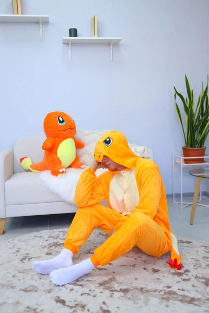 Пижама Кигуруми My Kigu Мужская Покемон Дракон Чармандер Оранжевый размер L 165-175 см (21080411) - Фото 5 Пижама Кигуруми My Kigu Мужская Покемон Дракон Чармандер Оранжевый размер L 165-175 см (21080411) - изображение 5