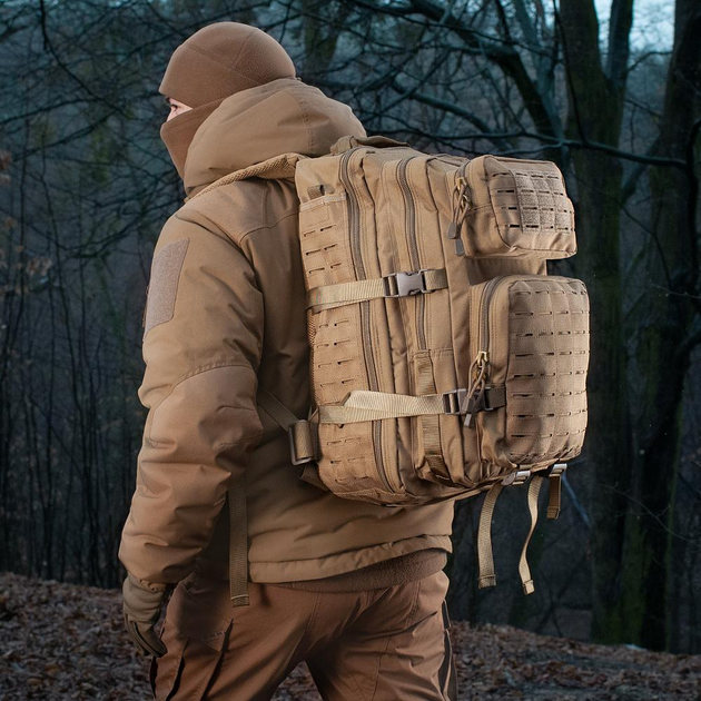 Рюкзак тактичний M-Tac Large Assault Pack Laser Cut 36 літрів, військовий, колір Койот - зображення 2