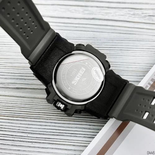 Часы наручные спортивные SKMEI 1155B Military Gray серый камуфляж водостойкие электронные - изображение 4
