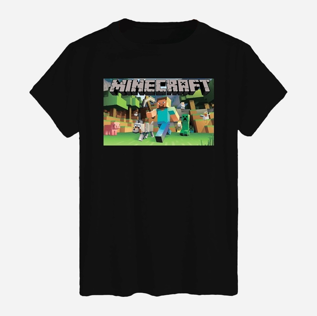 Акція на Футболка бавовняна довга чоловіча Likey Minecraft M150-1619 XS Чорна від Rozetka