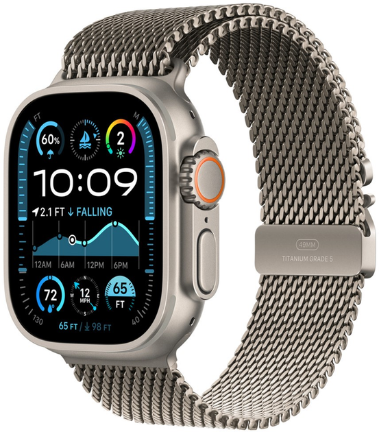 Браслет Apple Titanium Milanese Loop для Apple Watch 49mm Medium Natural (MXKD3) - зображення 1