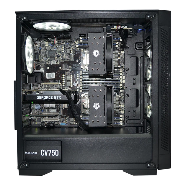 Двухпроцессорная рабочая станция PowerUp #234 Xeon E5 2699 v4 x2 / 64 GB / HDD 1 TB / SSD 512GB / NVIDIA Quadro M2000 4GB для 3D моделирования видеомонтажа рендеринга для инженеров и архитекторов - изображение 4